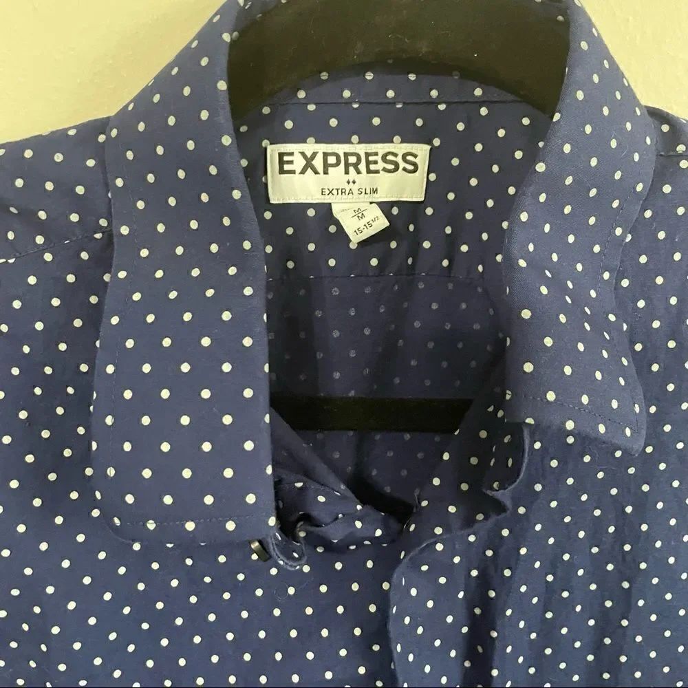 Express Extra Slim, Micro Dot Express Button Down Dress Shirt - Picture 4 of 8